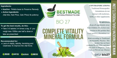 Bio27 Dosage And Administration (Bio27 Product Label)